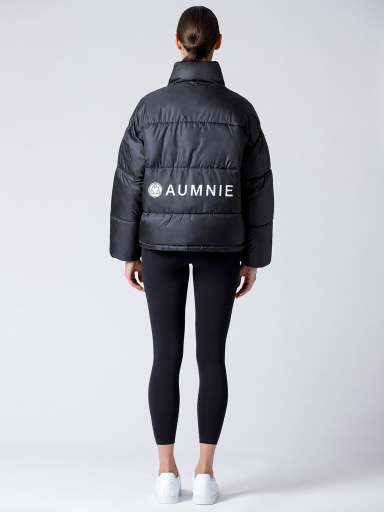 SPORTS LOGO PUFFER JACKET, BLACK