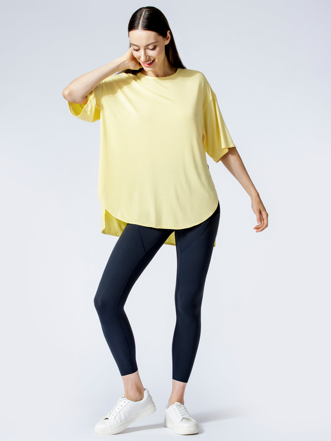 HI LO OVERSIZE TEE, JASMINE