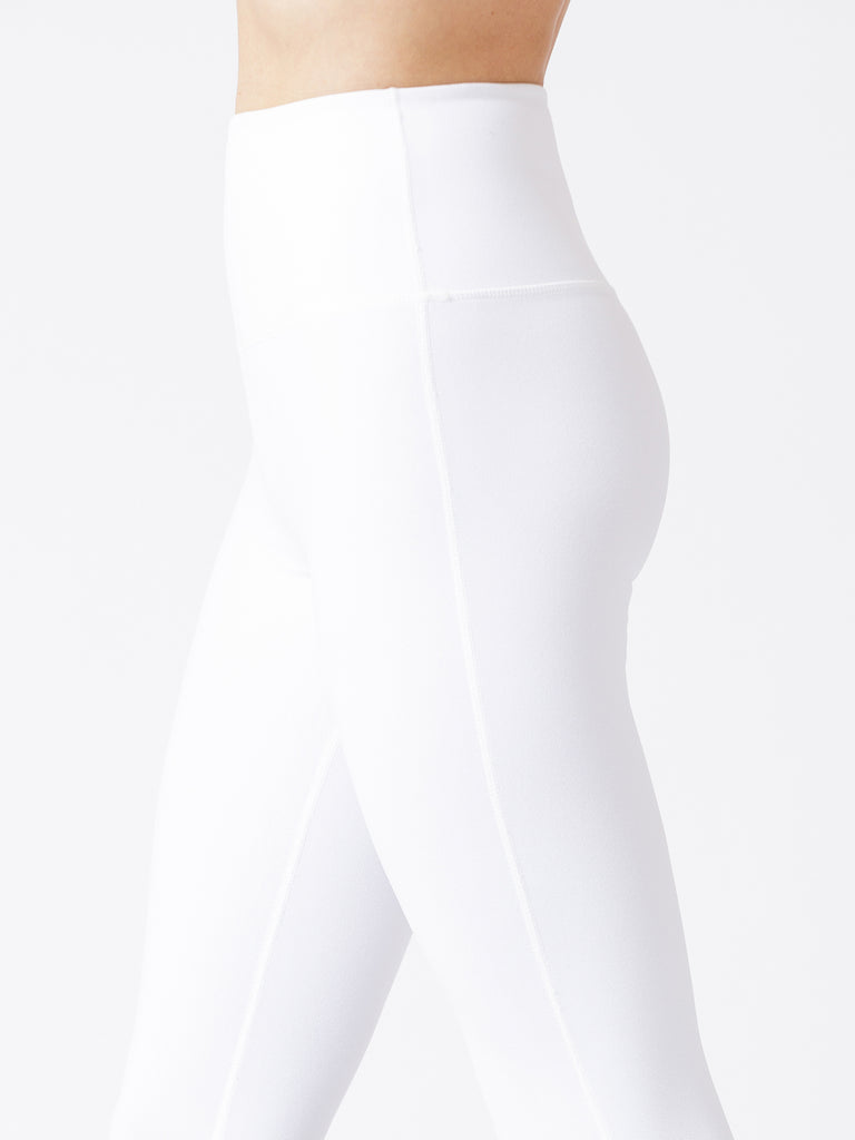 HIGH WAIST ANKLE CROPS, WHITE