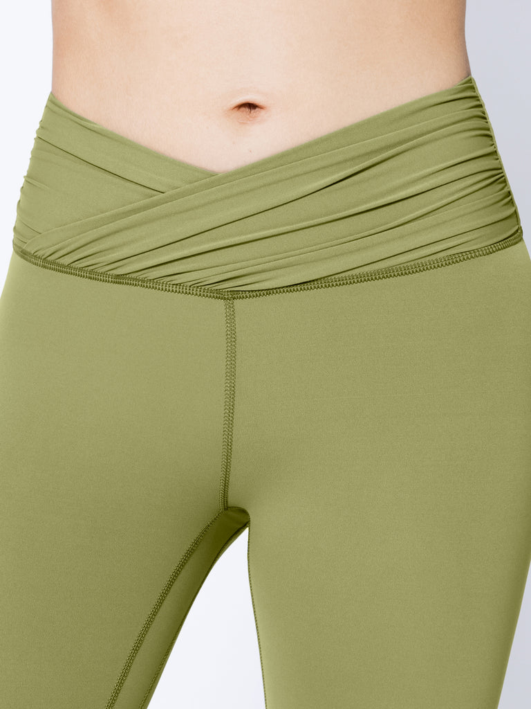 NUDE WRAP ANKLE CROPS, MUSTARD