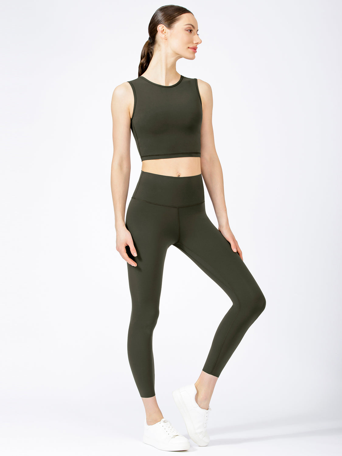 PURE FLOW ANKLE CROPS, DARK GREEN