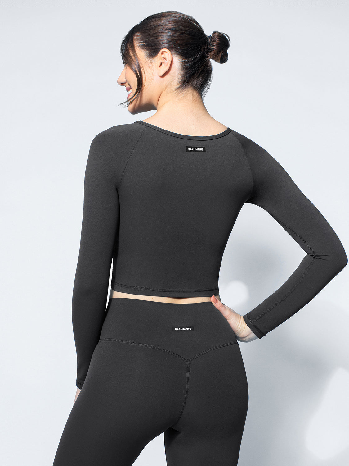 NUDE FRONT WRAP LONG SLEEVE TEE, LIMESTONE