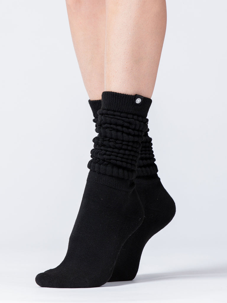 SCRUNCHIE SPORT SOCKS, BLACK