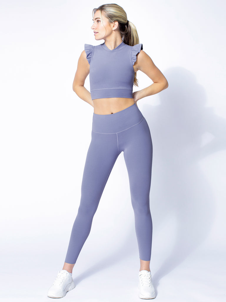 NUDE SHAPE HIGH WAIST PANTS, BLUE AZTEC
