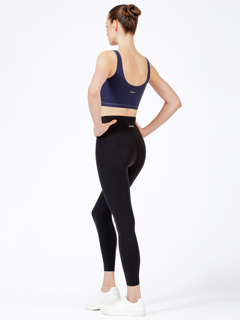 WRAPPED U-NECK NUDE TANK, IRIS BLUE