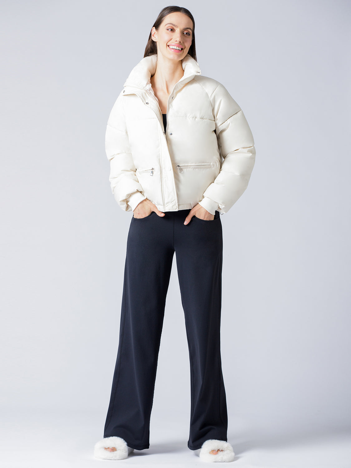 SIMPLICITY PUFFER JACKET, CREAM