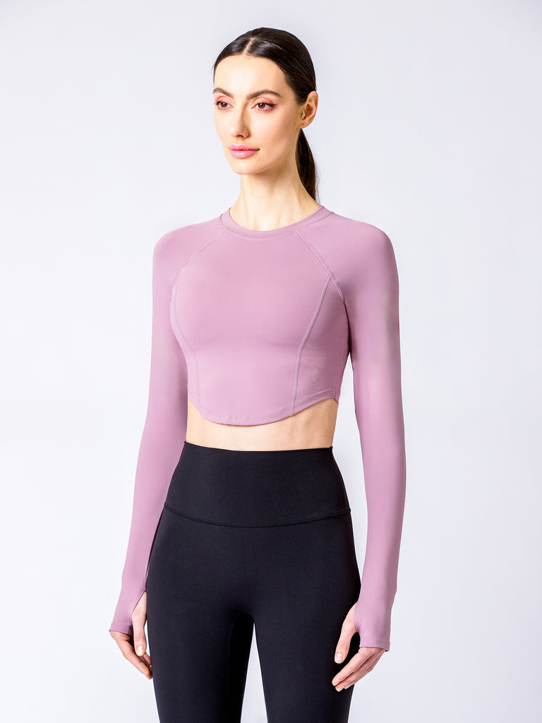 BLOOM LONG SLEEVE TEE, MAUVE