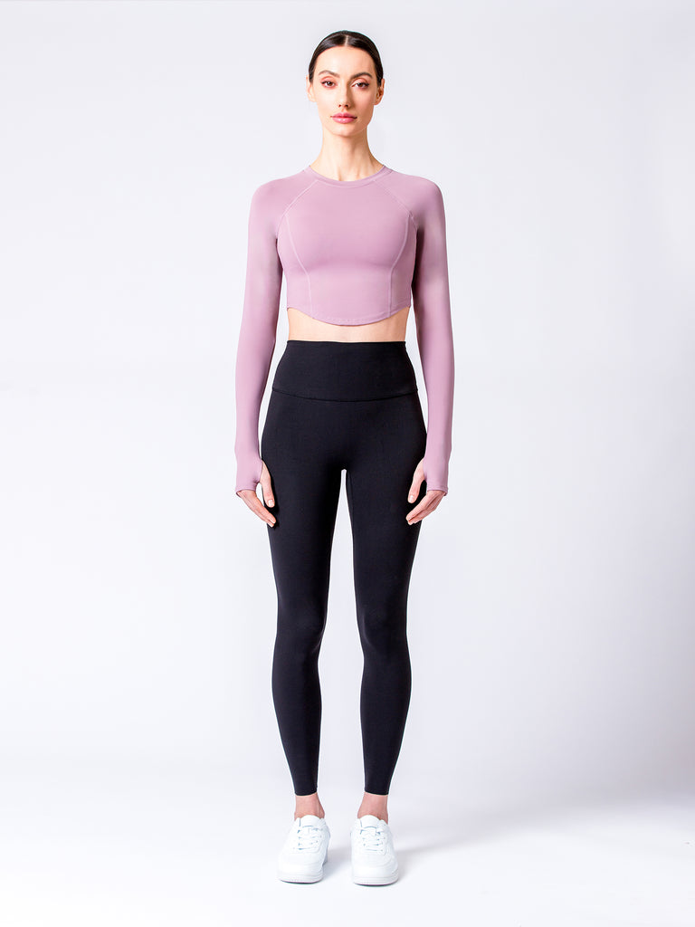 BLOOM LONG SLEEVE TEE, MAUVE