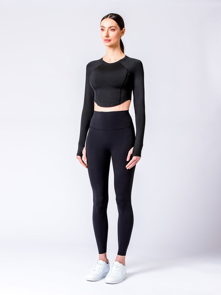 BLOOM LONG SLEEVE TEE, BLACK