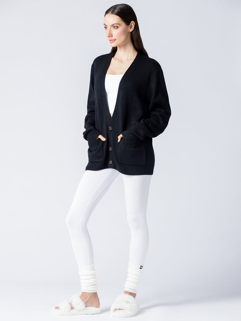 EVERYDAY OVERSIZED CLASSIC CARDIGAN, BLACK