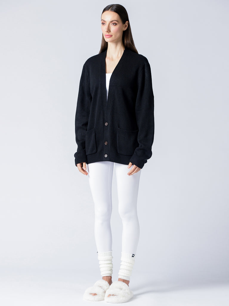 EVERYDAY OVERSIZED CLASSIC CARDIGAN, BLACK