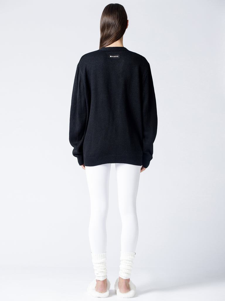 EVERYDAY OVERSIZED CLASSIC CARDIGAN, BLACK