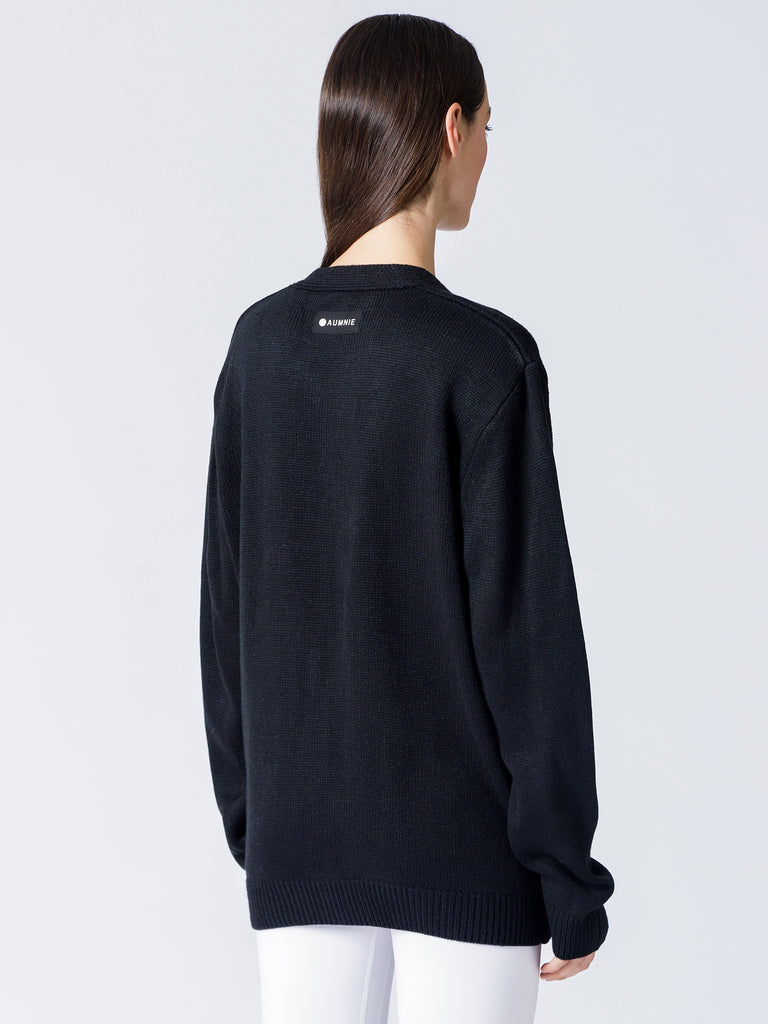 EVERYDAY OVERSIZED CLASSIC CARDIGAN, BLACK