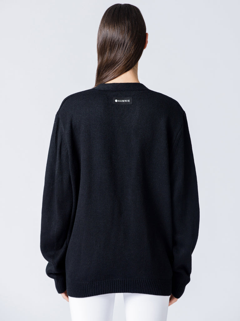 EVERYDAY OVERSIZED CLASSIC CARDIGAN, BLACK