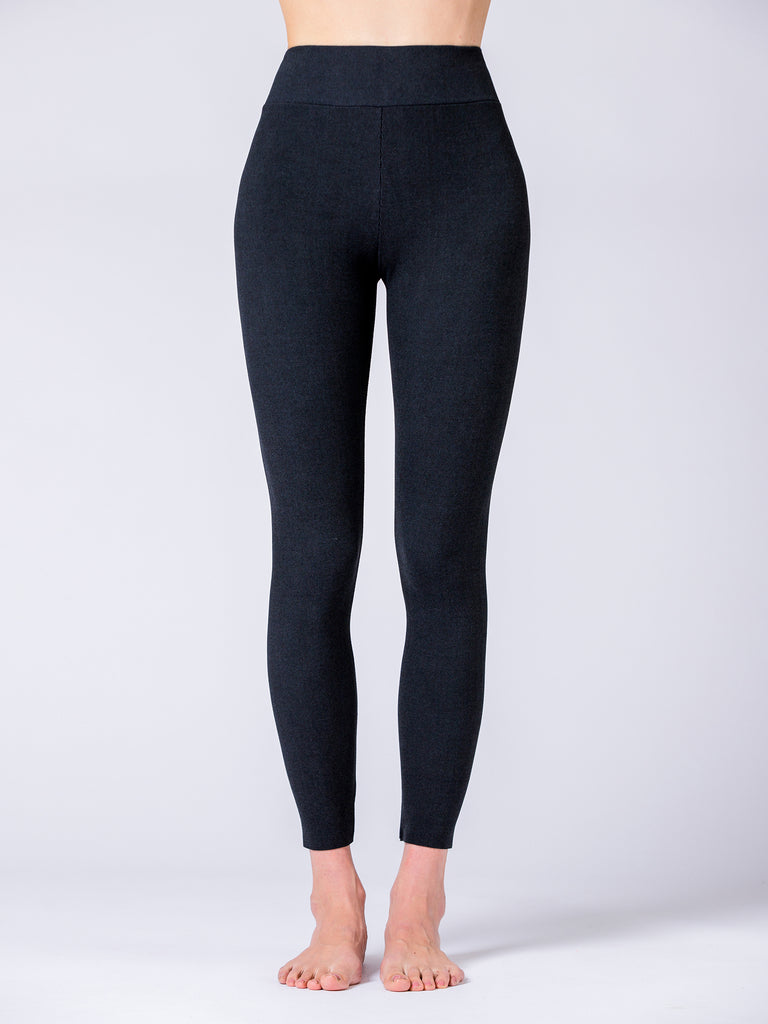 VEGAN CASHMERE SEAMLESS LEGGINGS, BLACK