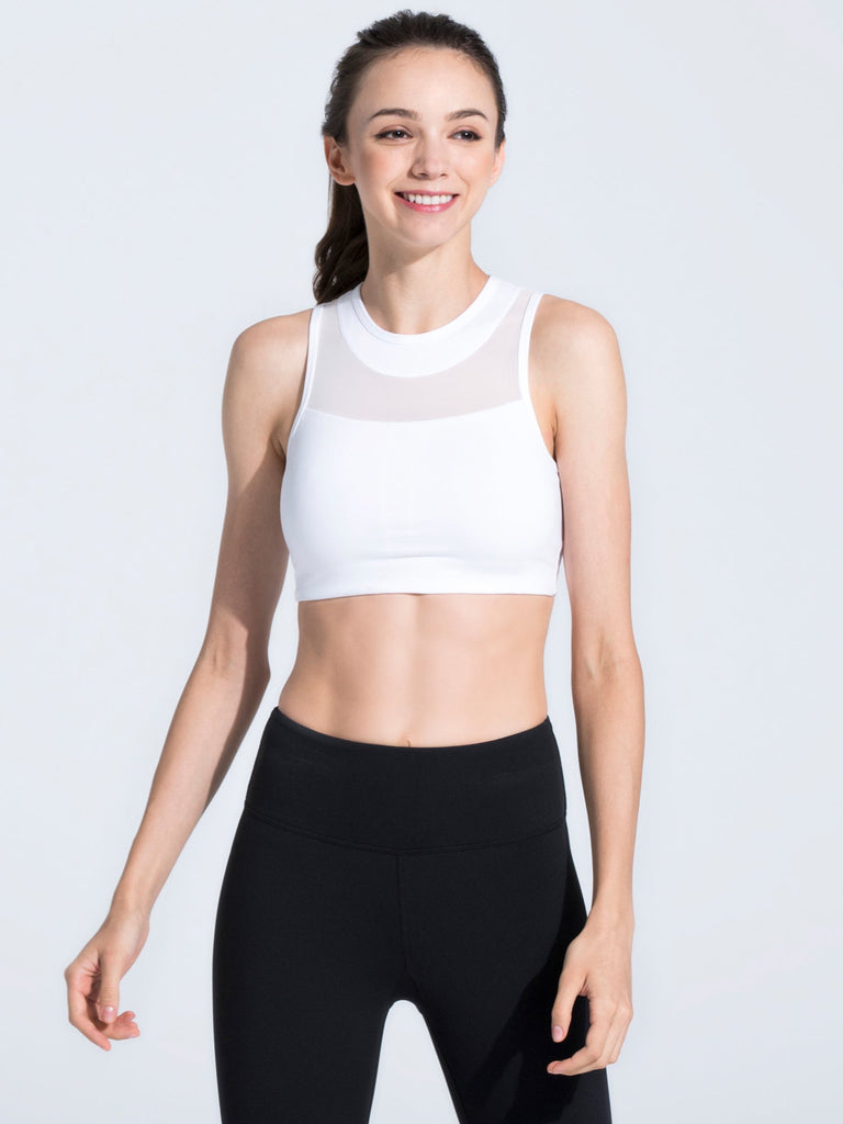 MUSE BRA, WHITE/WHITE MESH