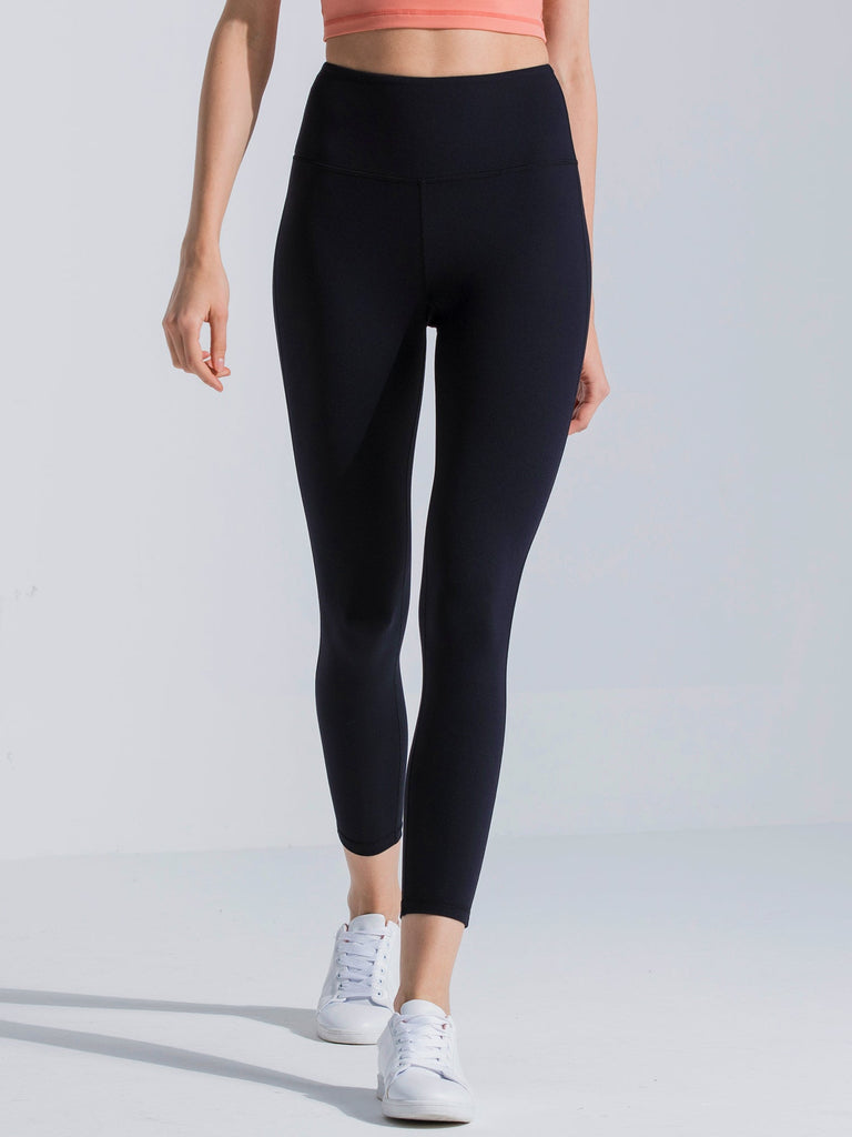 HIGH WAIST ANKLE CROPS, BLACK