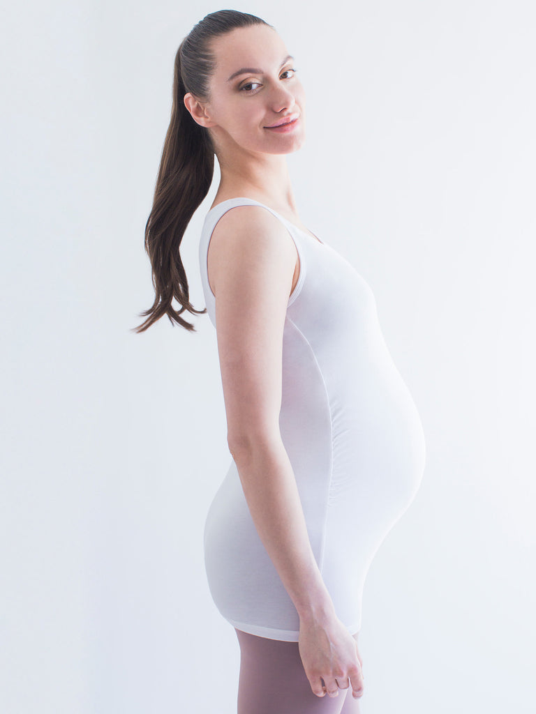 SOFT STRETCH MATERNITY TANK, WHITE