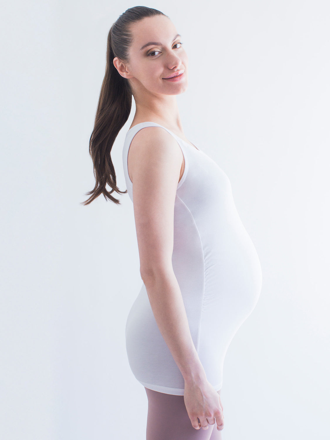 SOFT STRETCH MATERNITY TANK, WHITE