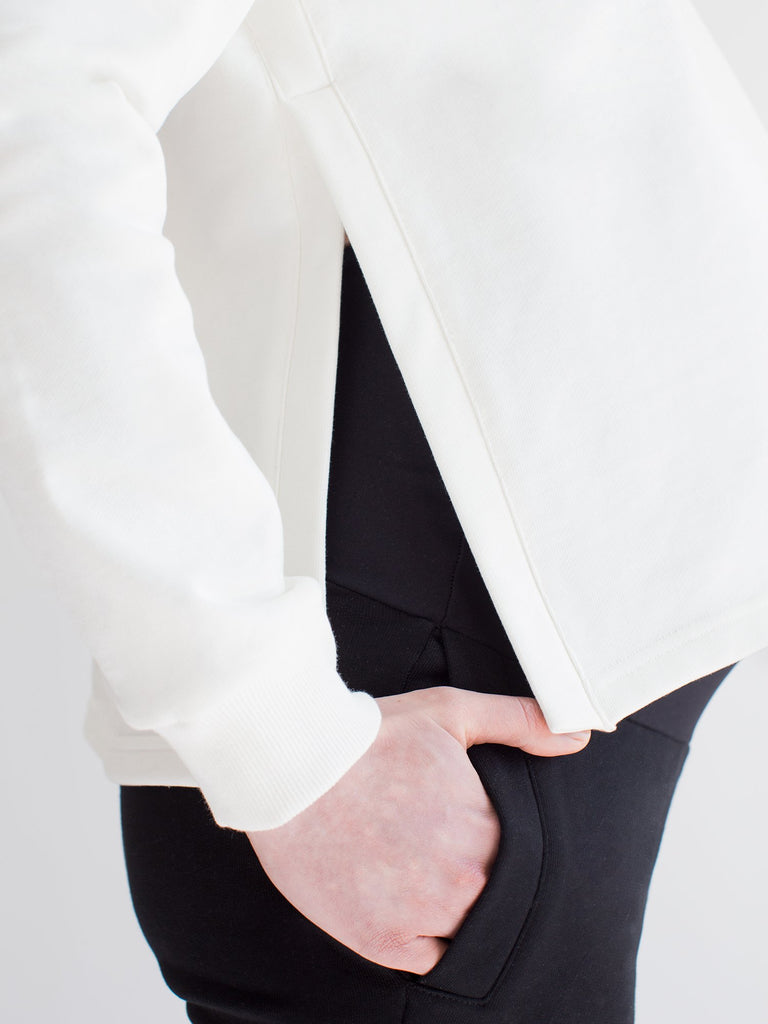 MATERNITY SIDE SPLIT SWEATSHIRT, WHITE