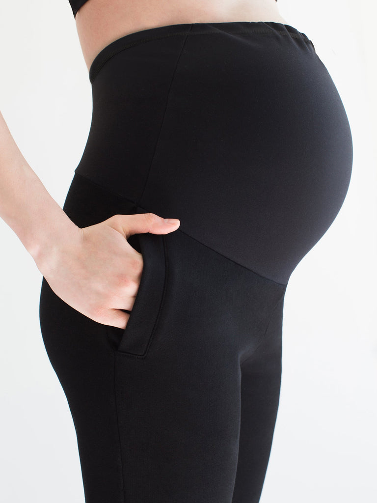 OVER THE BUMP MATERNITY SWEATPANTS, BLACK