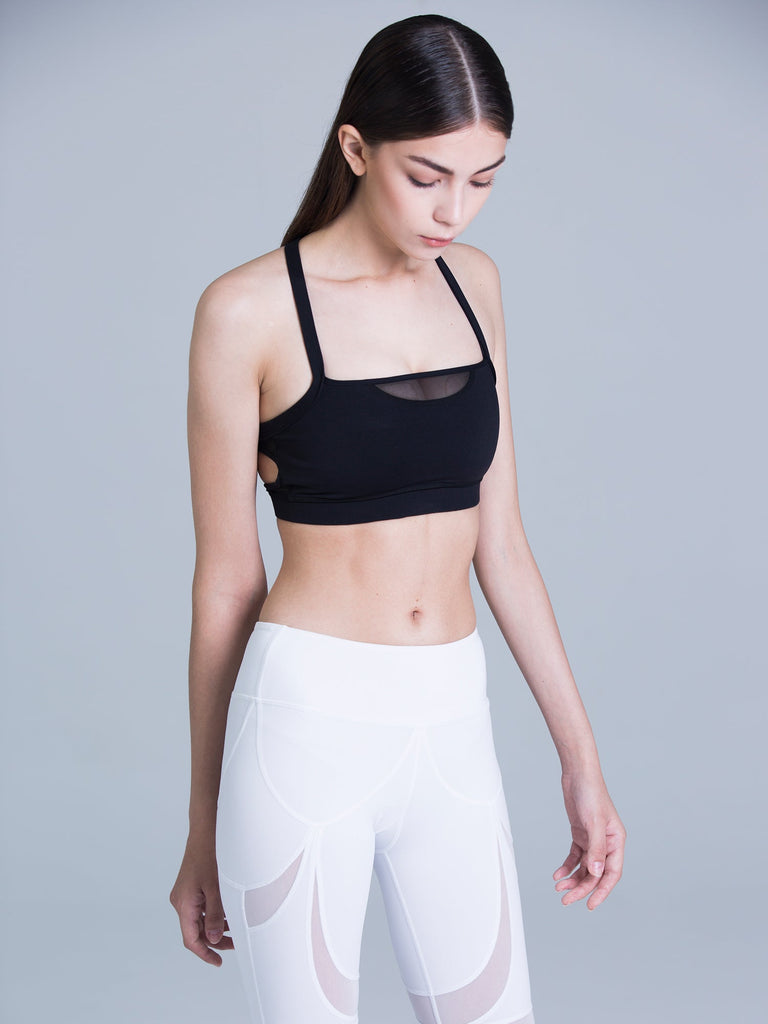 IRIS BRA, BLACK/BLACK MESH