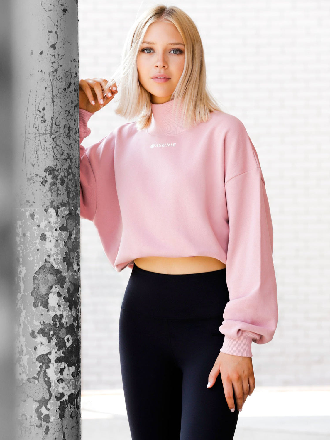 CT MOCK NECK SWEATSHIRT, PINK
