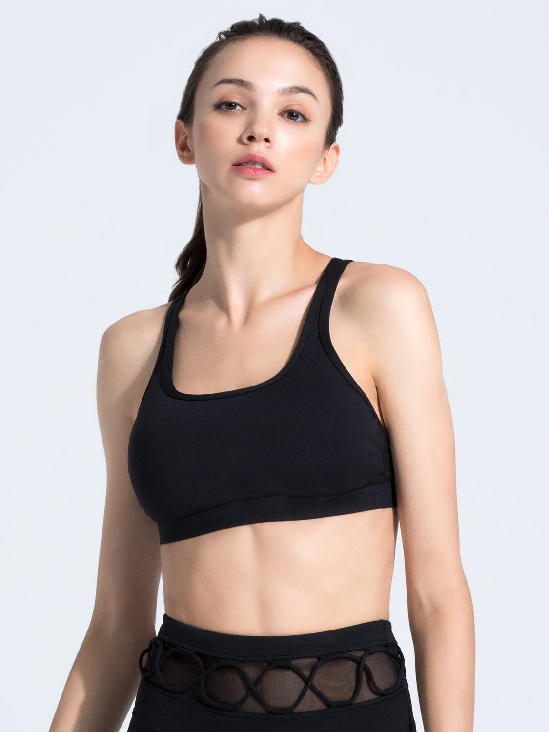 CLASSIC BRA, BLACK/BLACK MESH