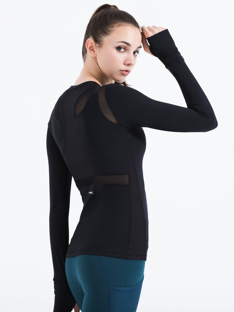 SHAPED PANEL TEE, BLACK