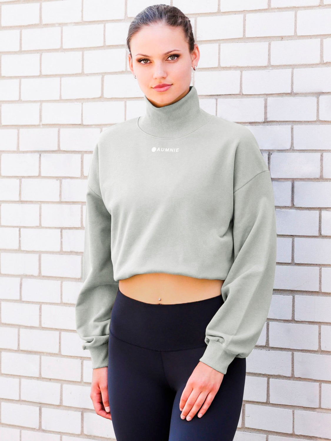 CT MOCK NECK SWEATSHIRT, GREEN