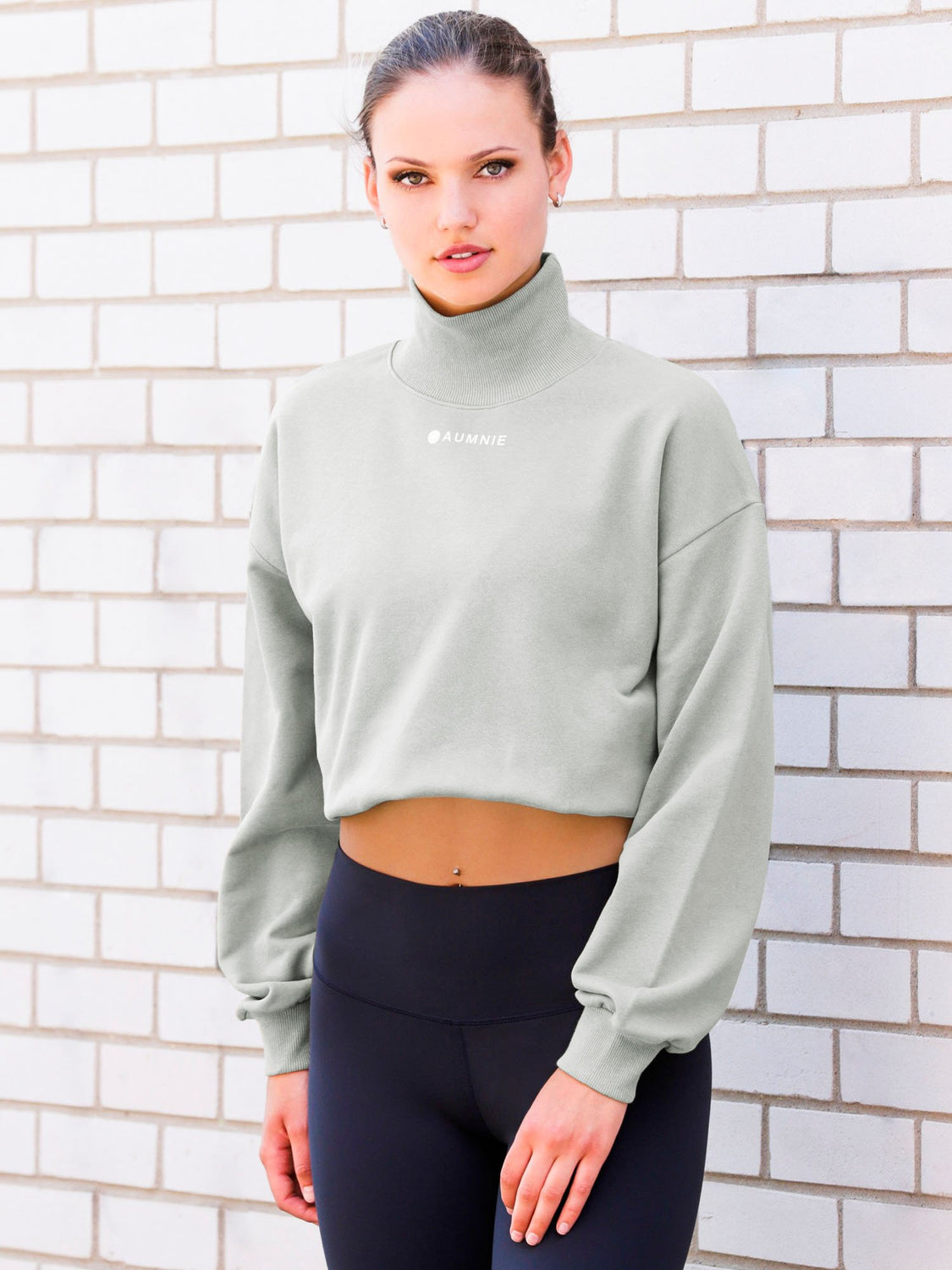 CT MOCK NECK SWEATSHIRT, GREEN