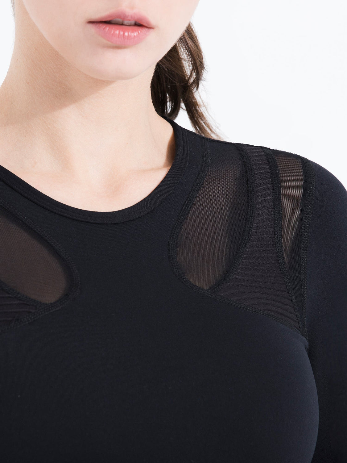 SHAPED PANEL TEE, BLACK