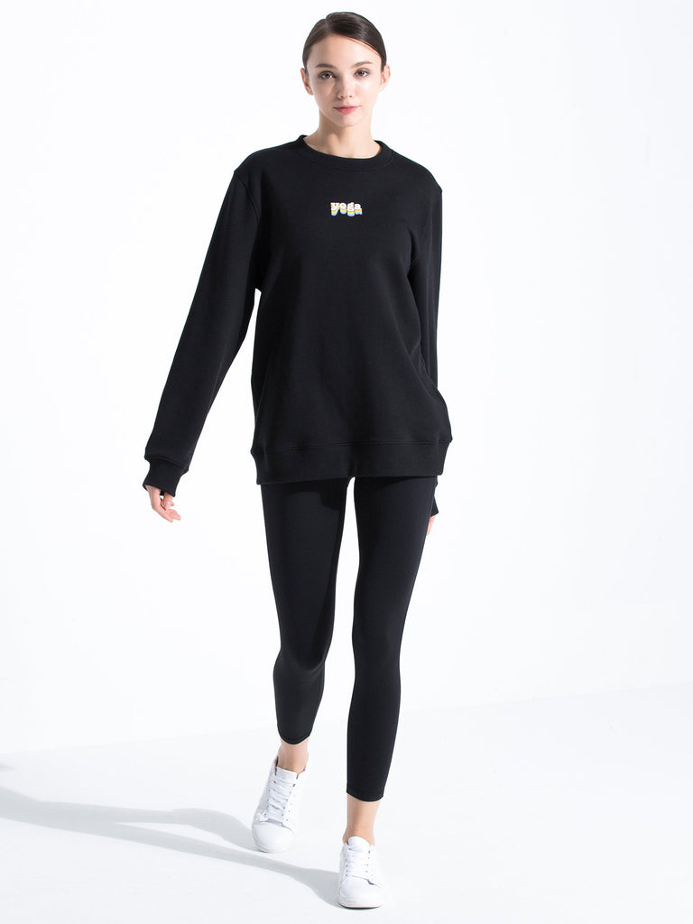 RAINBOW YOGA SWEATSHIRT, BLACK
