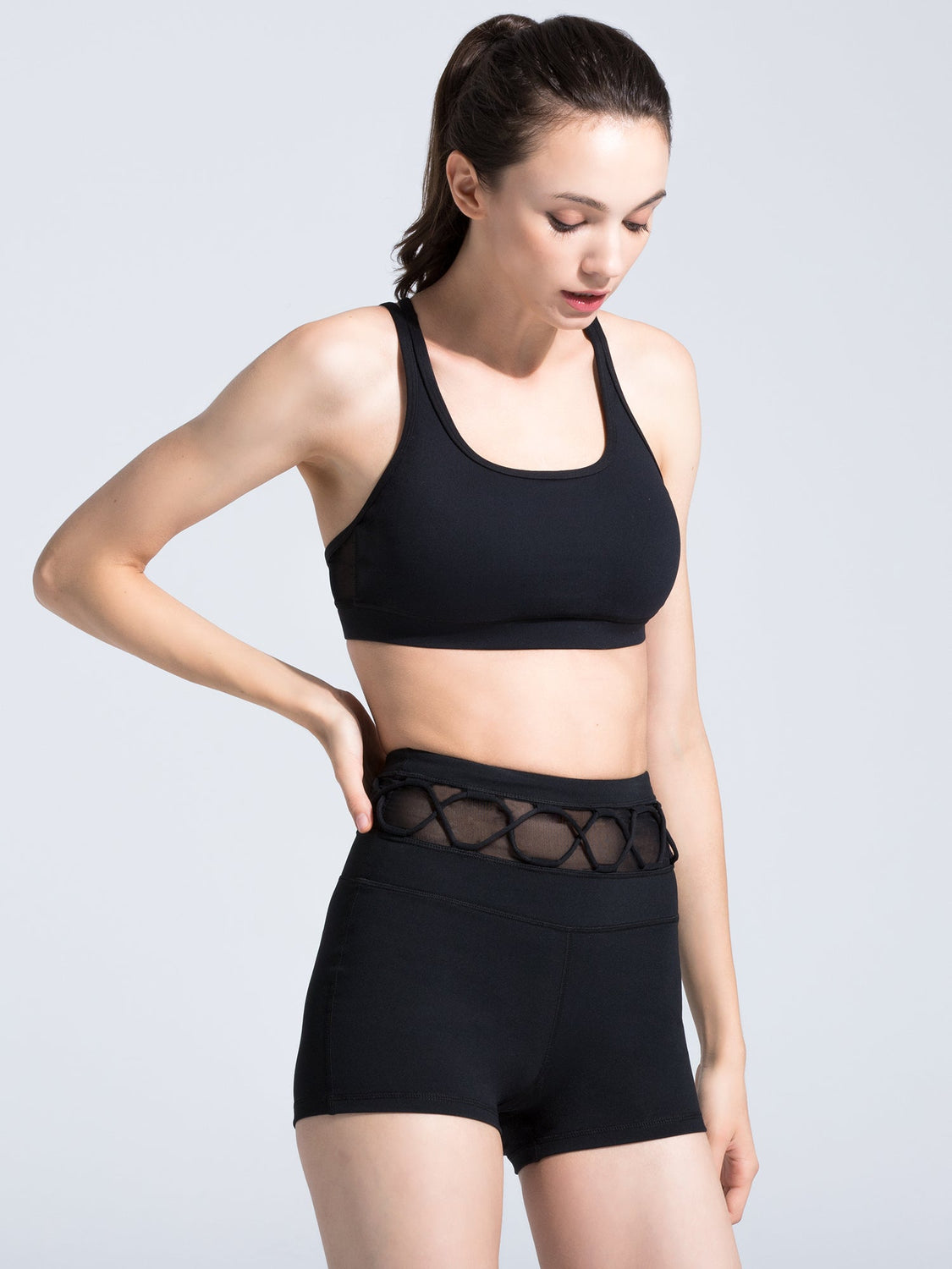 CLASSIC BRA, BLACK/BLACK MESH