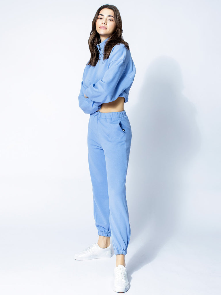 CT COTTON HALF ZIP SWEATSHIRT, HELIO