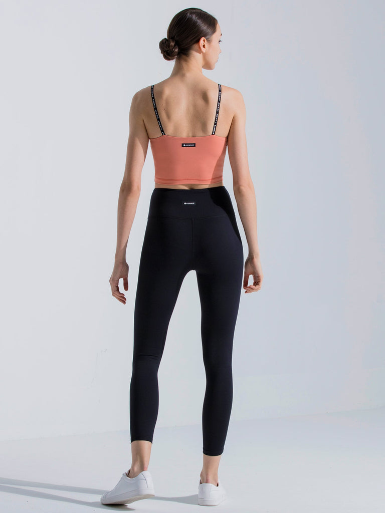 HIGH WAIST ANKLE CROPS, BLACK