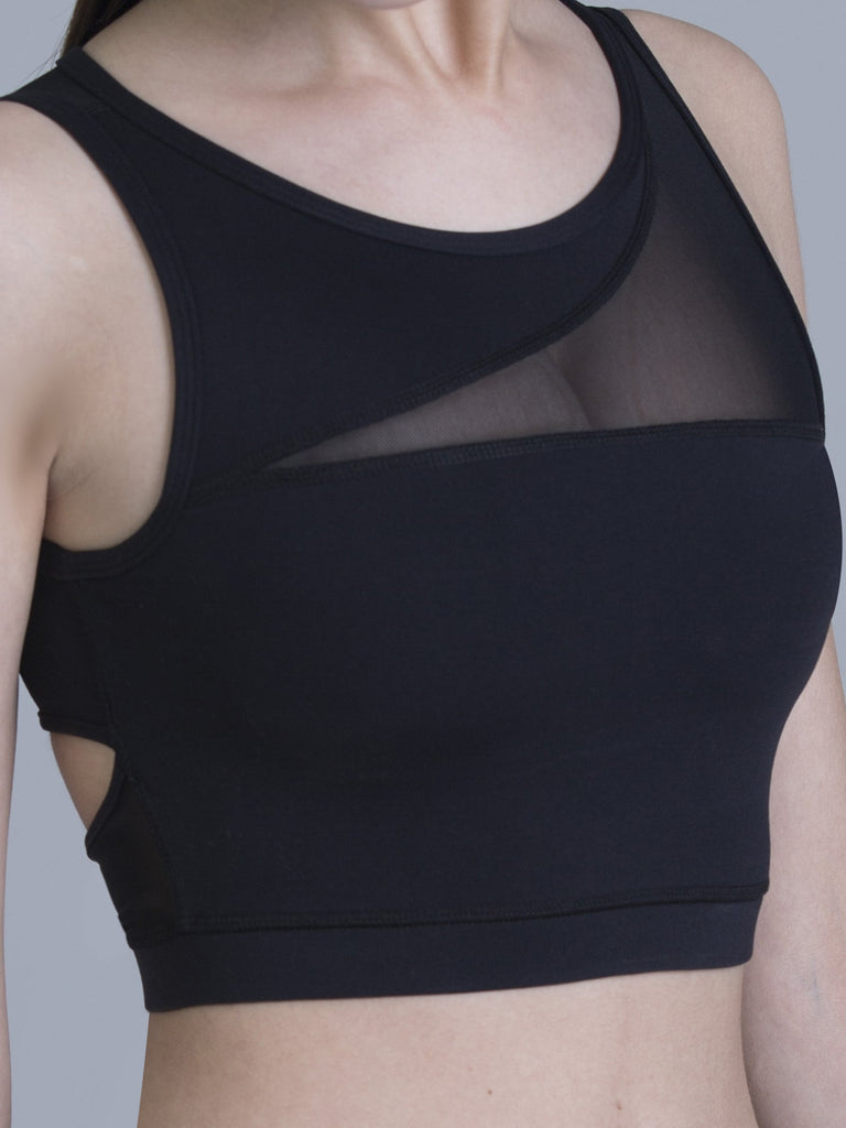 INTERSECTION BRA, BLACK/BLACK MESH
