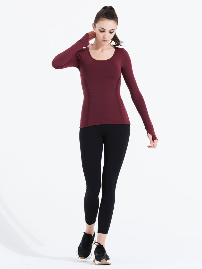 VORTEX LONG SLEEVE TEE, BORDEAUX