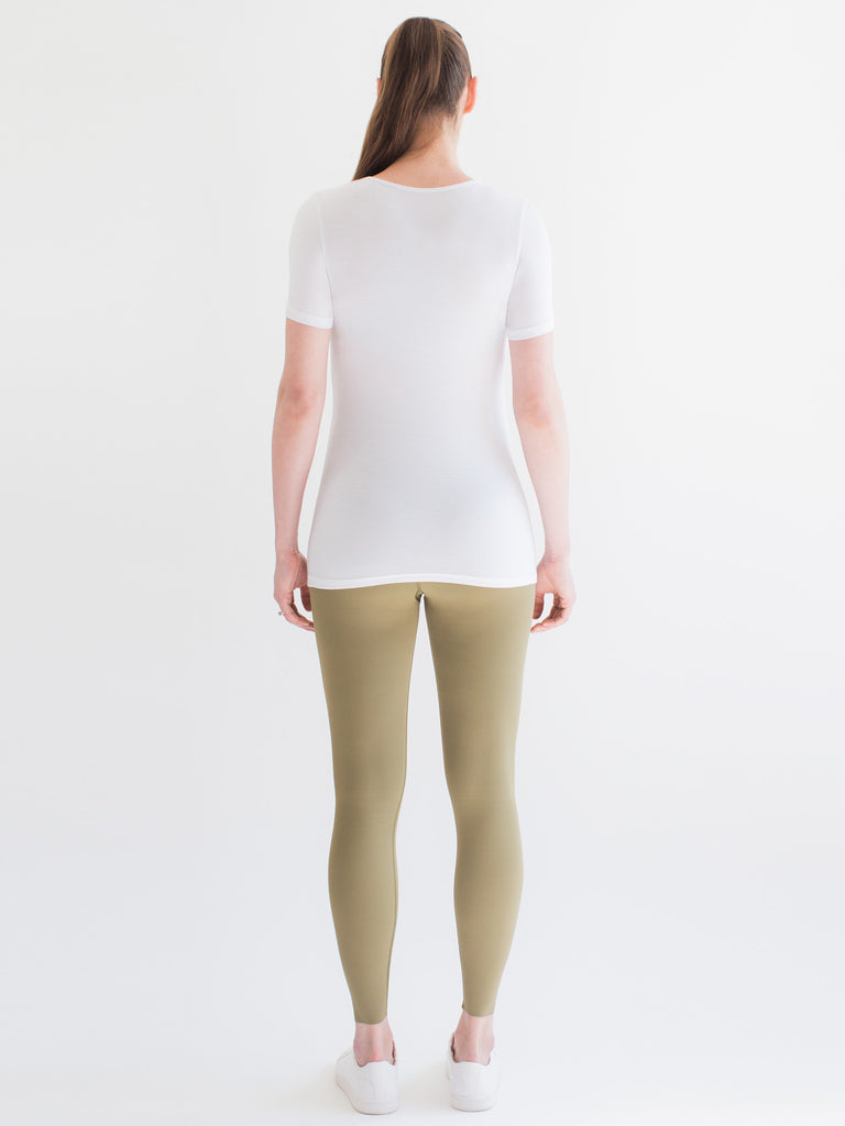 MATERNITY SOFT STRETCH SHORT SLEEVE TEE, WHITE