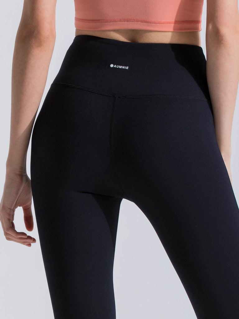 HIGH WAIST ANKLE CROPS, BLACK