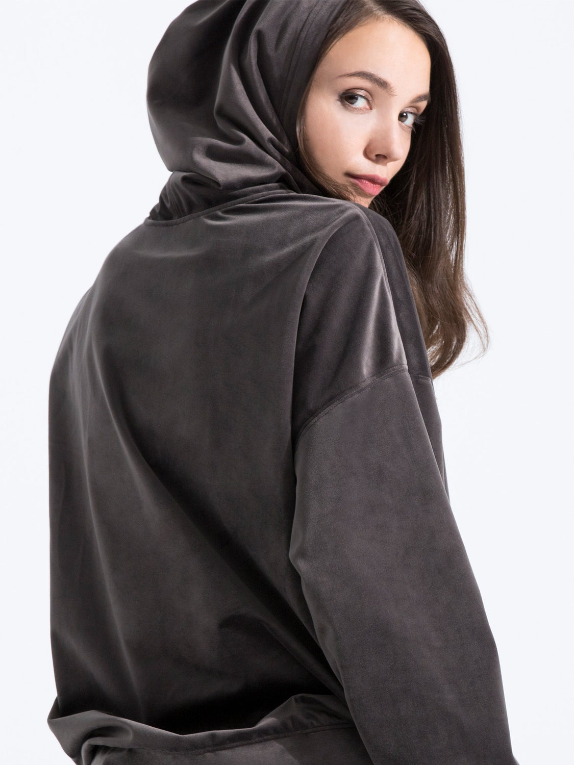 VELOUR CLASSIC HOODIE,GREY