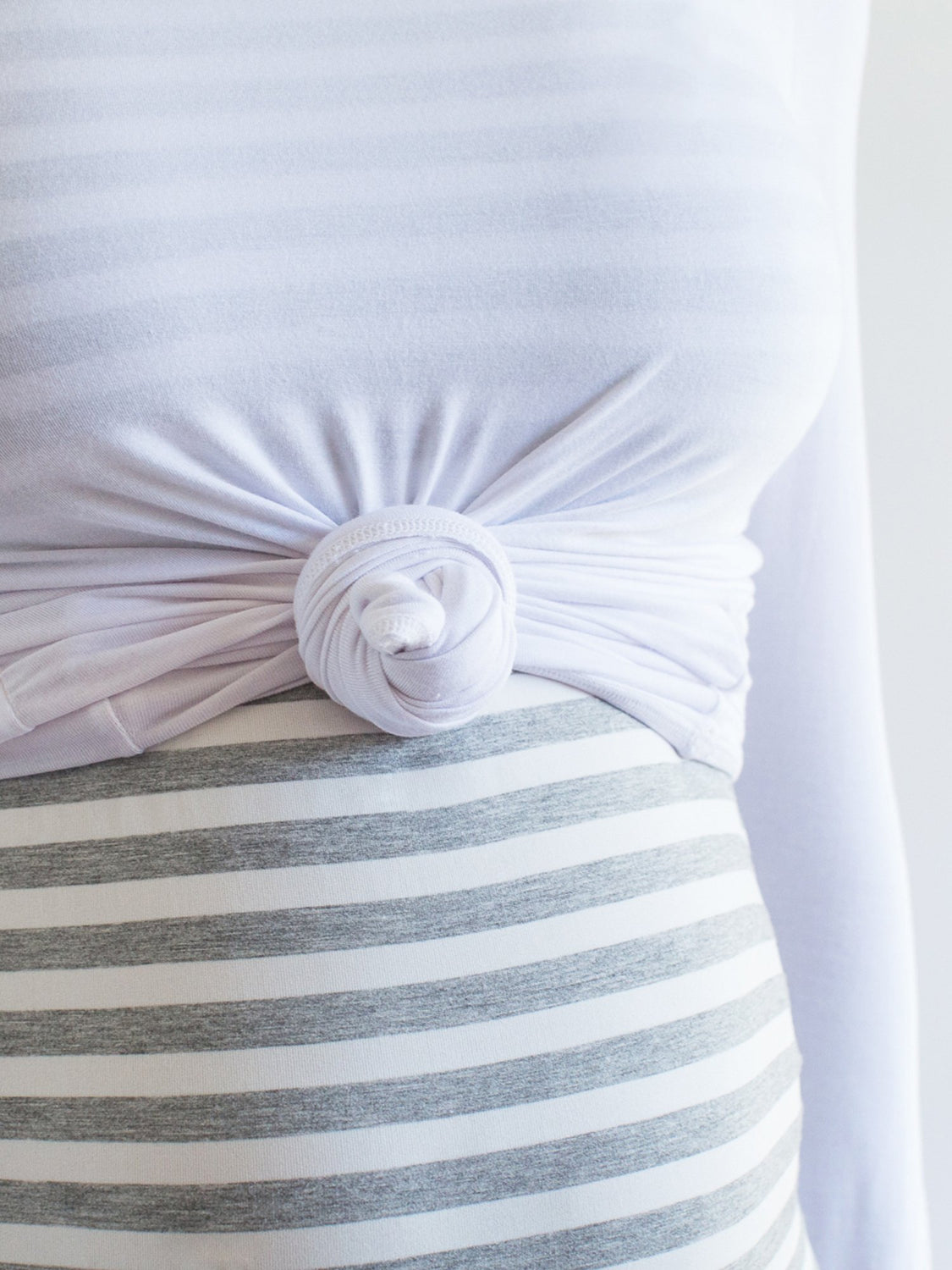 MATERNITY SOFT STRETCH LONG SLEEVE TEE, WHITE