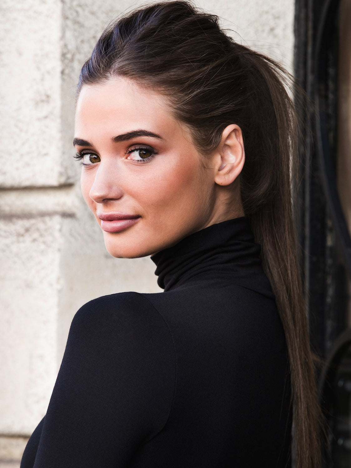 TURTLENECK TOP, BLACK