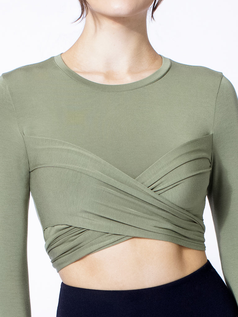 LONG SLEEVE CT WRAP TEE, WILLOW