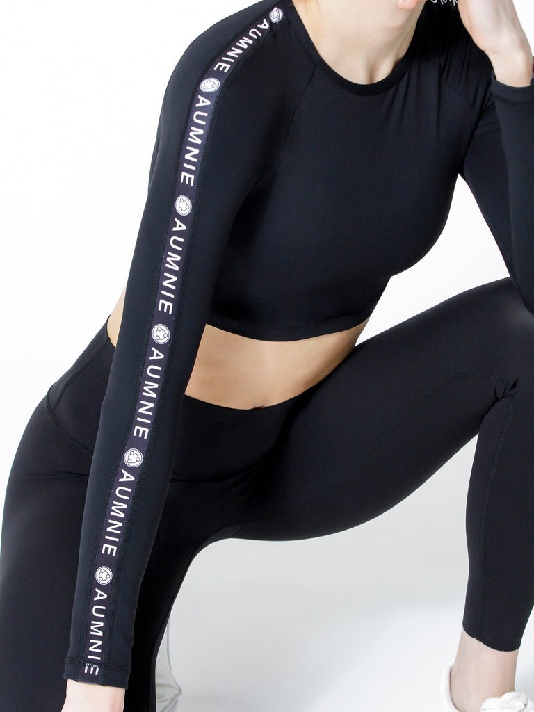 CROPPED LOGO RAGLAN, BLACK
