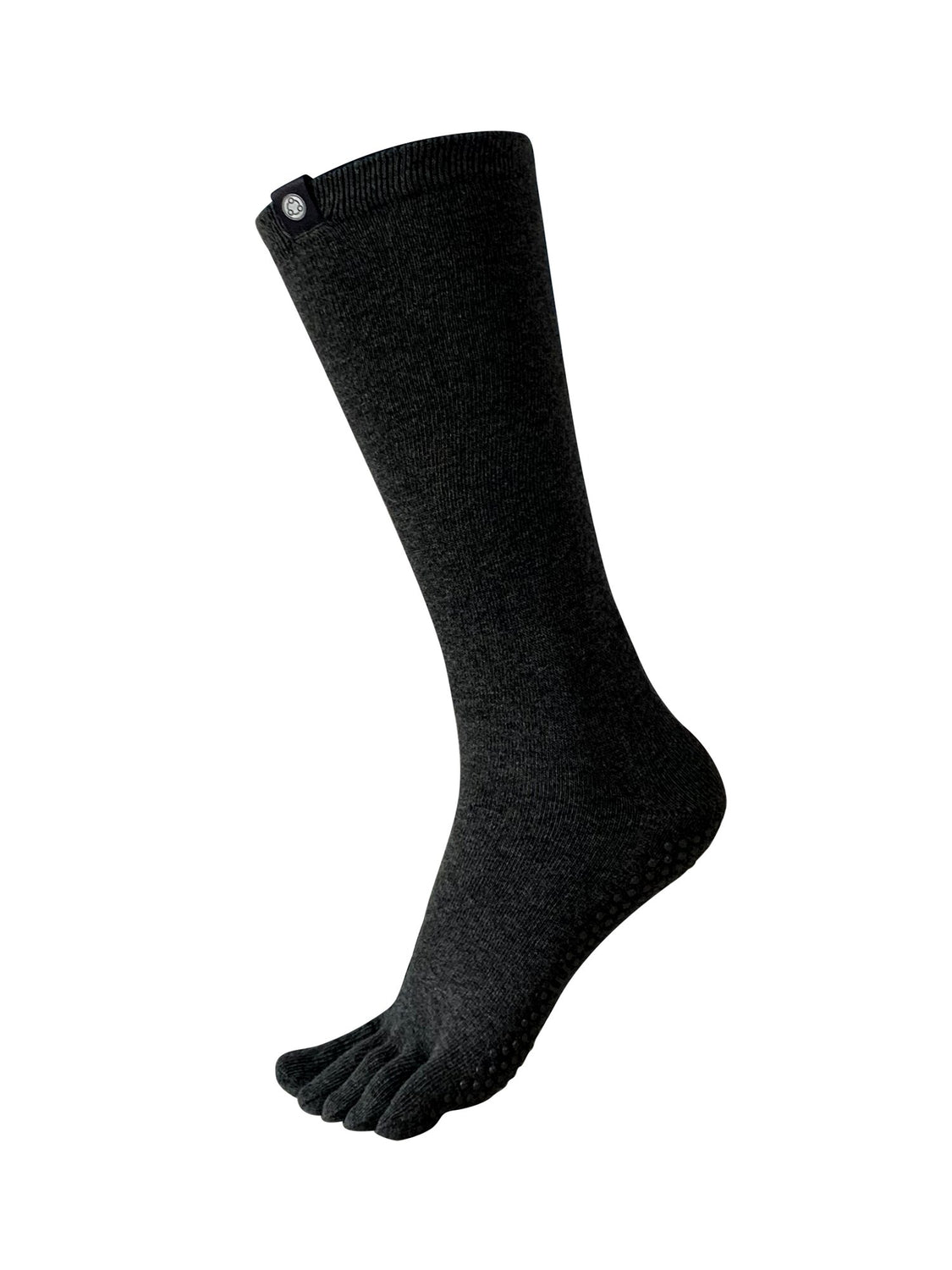 KNEE HIGH FULL TOE YOGA SOCKS, BLACK