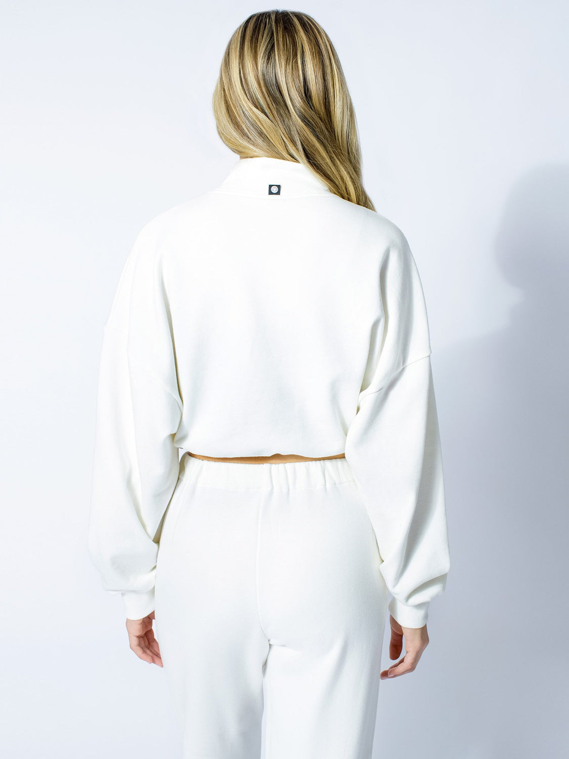 CT COTTON HALF ZIP SWEATSHIRT, WHITE