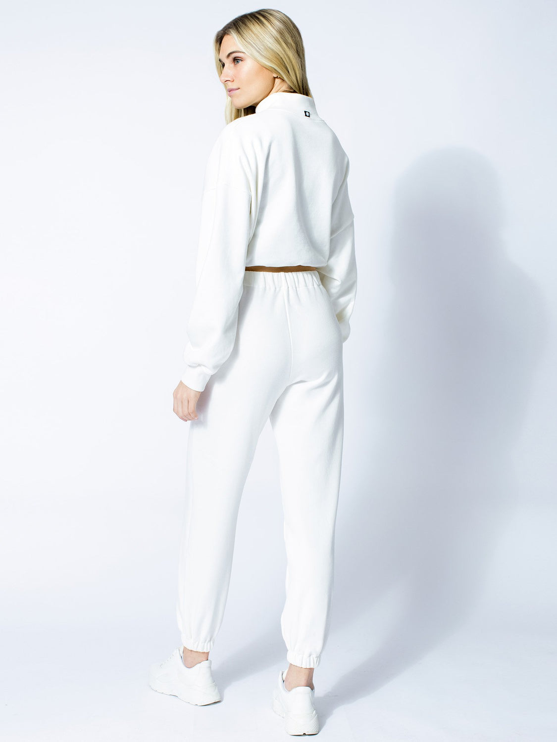 CT COTTON HALF ZIP SWEATSHIRT, WHITE
