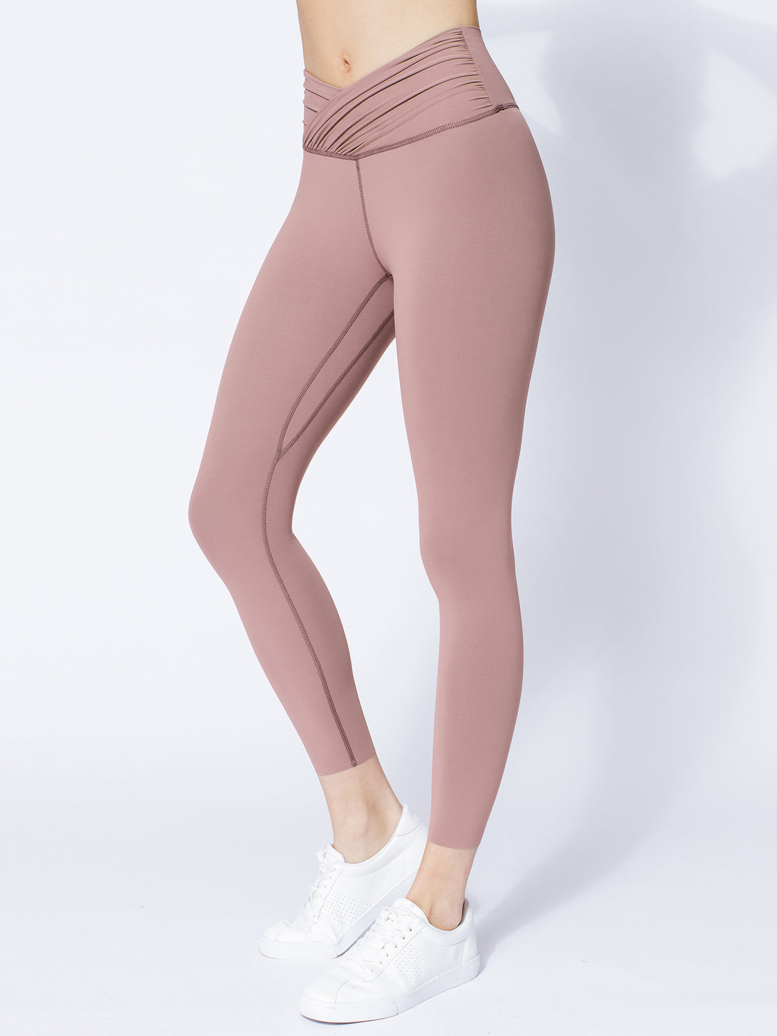 NUDE WRAP ANKLE CROPS, ASH MAUVE