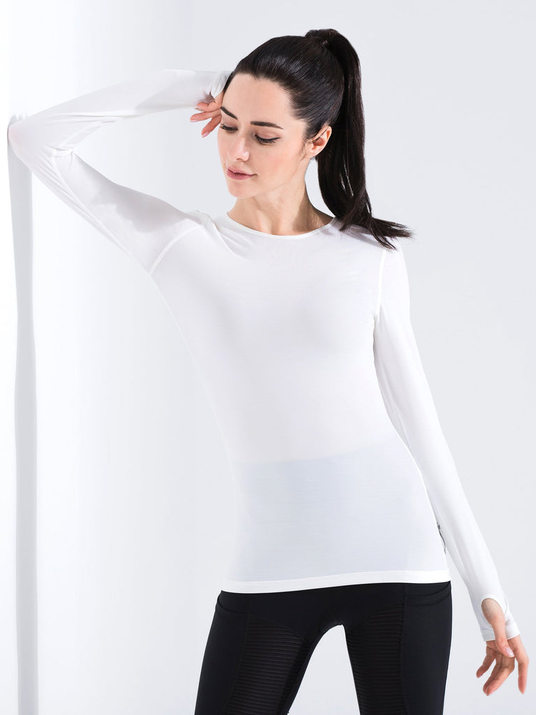 PETAL LONG SLEEVE TEE, WHITE WFX